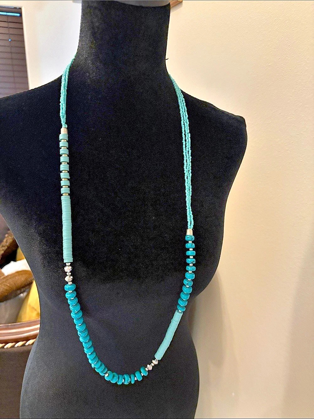 Freedom at Topshop Blue Beaded Necklace